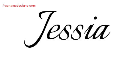 Jessia Calligraphic Name Tattoo Designs