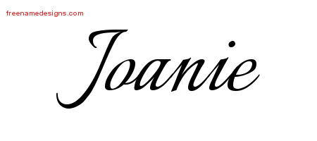 Joanie Calligraphic Name Tattoo Designs