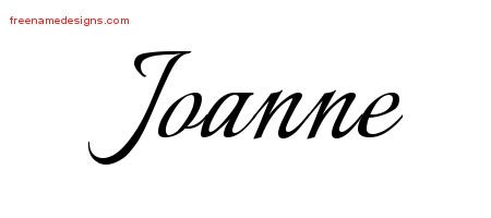 Joanne Calligraphic Name Tattoo Designs