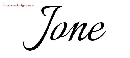 Jone Calligraphic Name Tattoo Designs