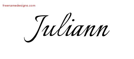 Juliann Calligraphic Name Tattoo Designs