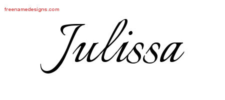 Julissa Calligraphic Name Tattoo Designs