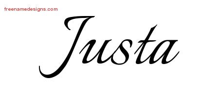 Justa Calligraphic Name Tattoo Designs