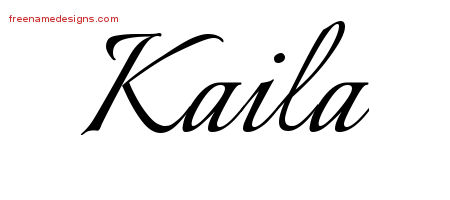 Kaila Calligraphic Name Tattoo Designs