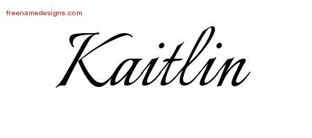 Kaitlin Calligraphic Name Tattoo Designs