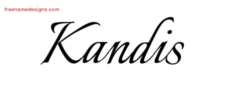 Kandis Calligraphic Name Tattoo Designs