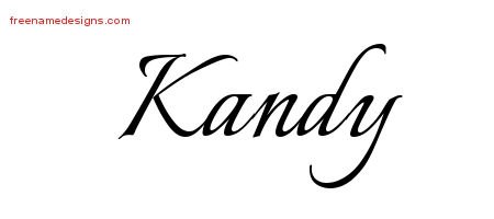 Kandy Calligraphic Name Tattoo Designs