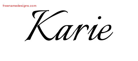 Karie Calligraphic Name Tattoo Designs