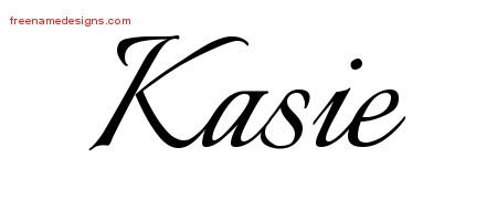 Kasie Calligraphic Name Tattoo Designs