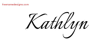 Kathlyn Calligraphic Name Tattoo Designs