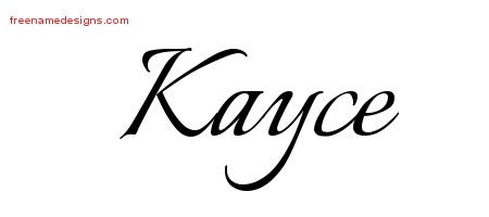 Kayce Calligraphic Name Tattoo Designs