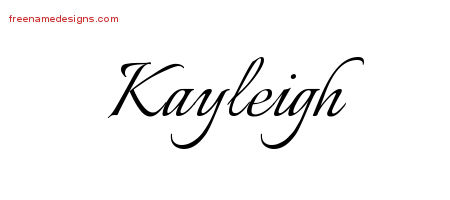 Kayleigh Calligraphic Name Tattoo Designs