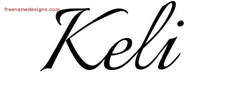 Keli Calligraphic Name Tattoo Designs