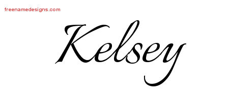 Kelsey Calligraphic Name Tattoo Designs