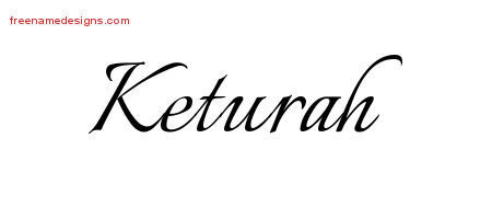 Keturah Calligraphic Name Tattoo Designs