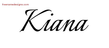 Kiana Calligraphic Name Tattoo Designs