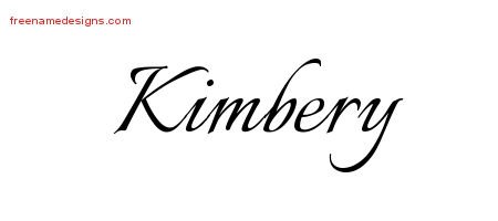 Kimbery Calligraphic Name Tattoo Designs