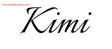 Kimi Calligraphic Name Tattoo Designs