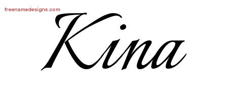Kina Calligraphic Name Tattoo Designs