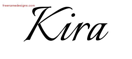 Kira Calligraphic Name Tattoo Designs