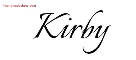 Kirby Calligraphic Name Tattoo Designs