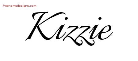 Kizzie Calligraphic Name Tattoo Designs