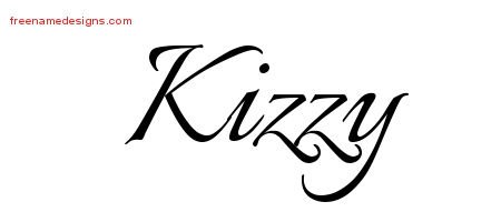 Kizzy Calligraphic Name Tattoo Designs