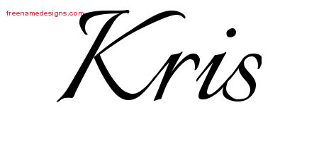 Kris Calligraphic Name Tattoo Designs