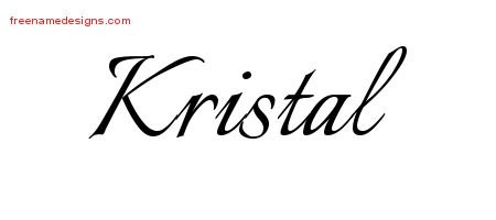 Kristal Calligraphic Name Tattoo Designs