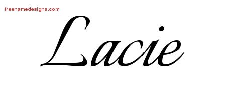 Lacie Calligraphic Name Tattoo Designs
