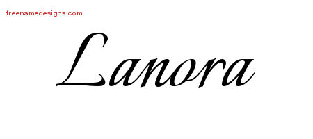 Lanora Calligraphic Name Tattoo Designs