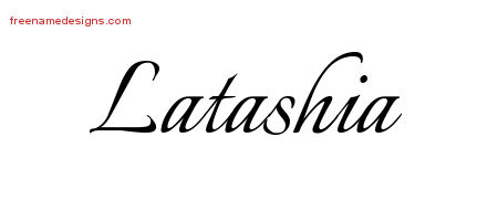 Latashia Calligraphic Name Tattoo Designs