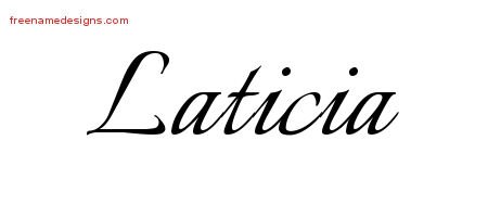 Laticia Calligraphic Name Tattoo Designs