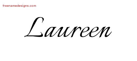 Laureen Calligraphic Name Tattoo Designs