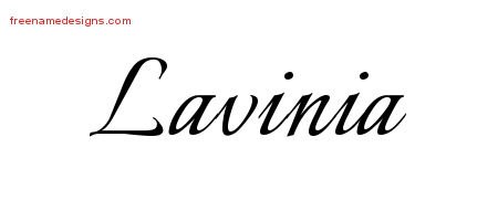 Lavinia Calligraphic Name Tattoo Designs