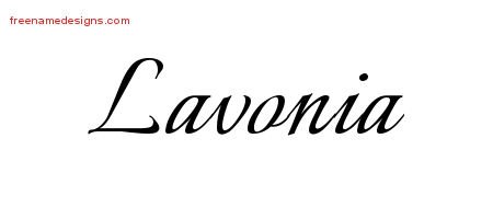 Lavonia Calligraphic Name Tattoo Designs