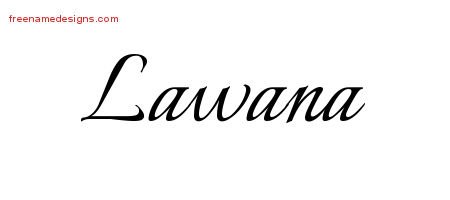 Lawana Calligraphic Name Tattoo Designs
