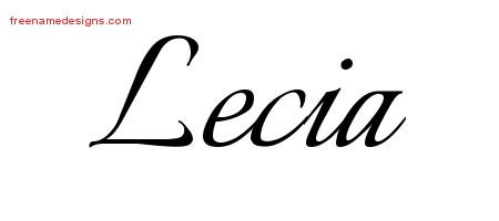 Lecia Calligraphic Name Tattoo Designs