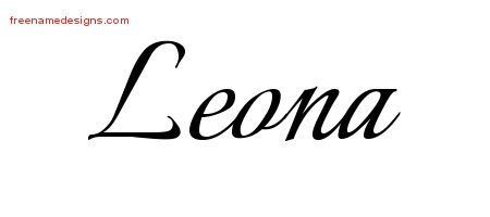 Leona Calligraphic Name Tattoo Designs