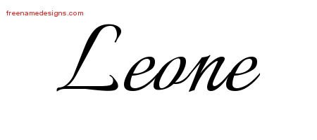 Leone Calligraphic Name Tattoo Designs