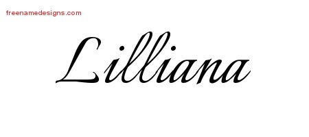 Lilliana Calligraphic Name Tattoo Designs