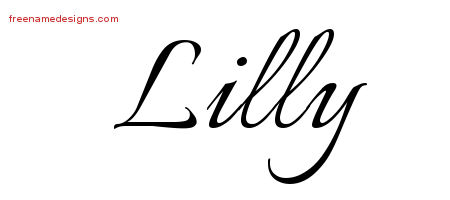 Lilly Calligraphic Name Tattoo Designs