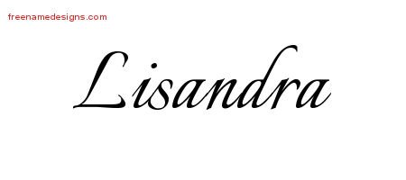 Lisandra Calligraphic Name Tattoo Designs