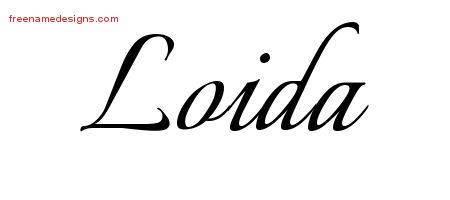 Loida Calligraphic Name Tattoo Designs