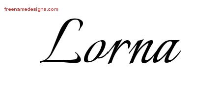 Lorna Calligraphic Name Tattoo Designs