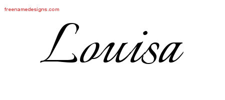Calligraphic Name Tattoo Designs Louisa Download Free - Free Name Designs