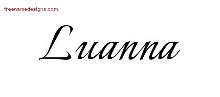 Luanna Calligraphic Name Tattoo Designs