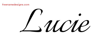 Calligraphic Name Tattoo Designs Lucie Download Free - Free Name Designs