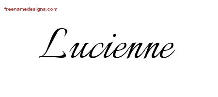 Lucienne Calligraphic Name Tattoo Designs