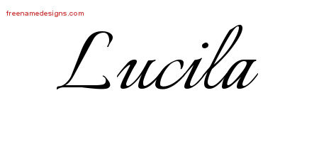 Lucila Calligraphic Name Tattoo Designs